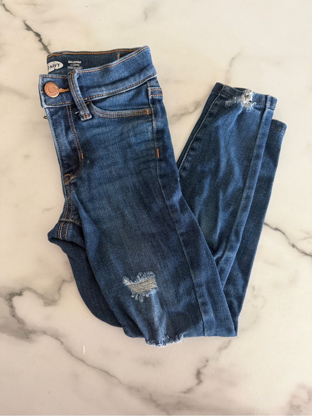 Old Navy Indigo Skinny Jeans with Distressed Detail